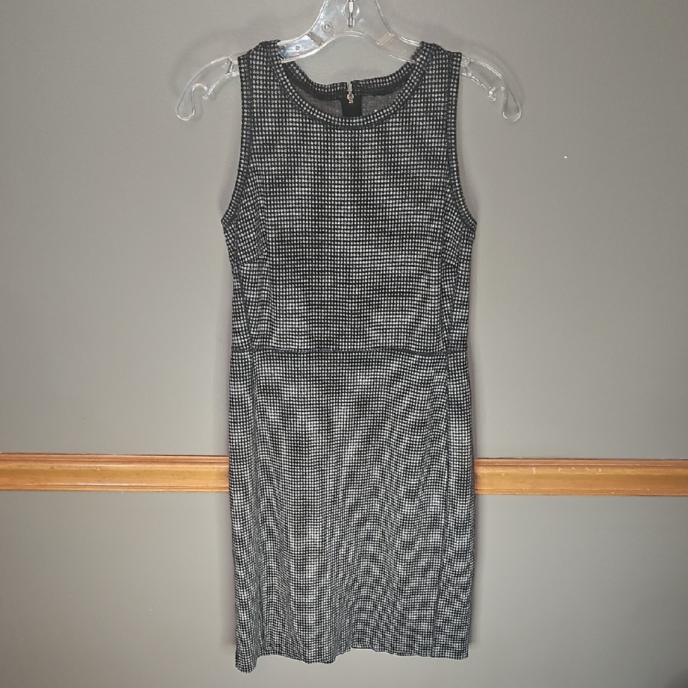 LOFT Black and White Patterned Mini Dress